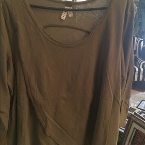 Free People Olive scoop neck tee